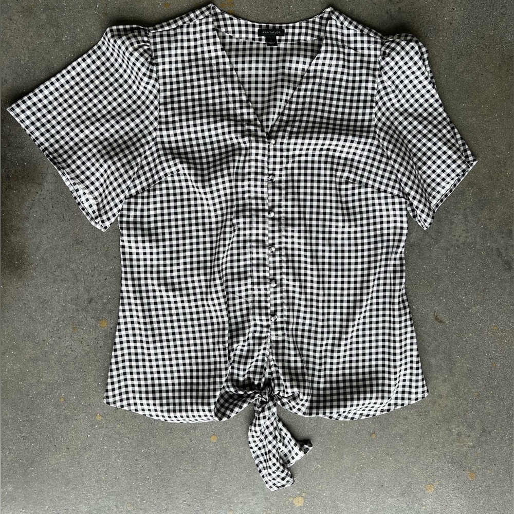 Ann Taylor gingham blouse